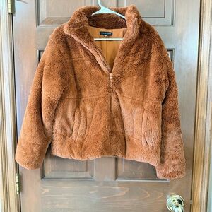 Kendall & Kylie Tan Faux Fur Jacket